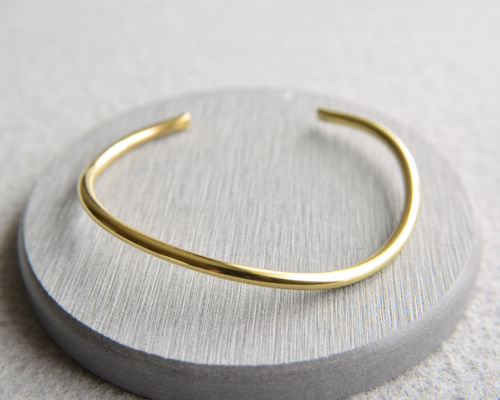 バングルφ3㎜ カーブ｜真鍮 ゴールド ブラス ブレスレット メンズ