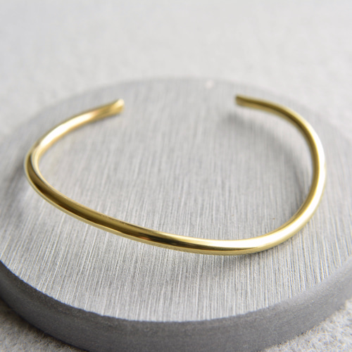 バングルφ3㎜ カーブ｜真鍮 ゴールド ブラス ブレスレット メンズ