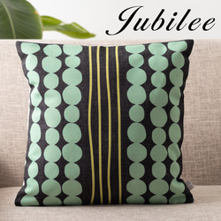 Jubilee リネンクッションカバー 北欧デザイン サークルストライプ jubileecushionCC099ymw 1枚目の画像