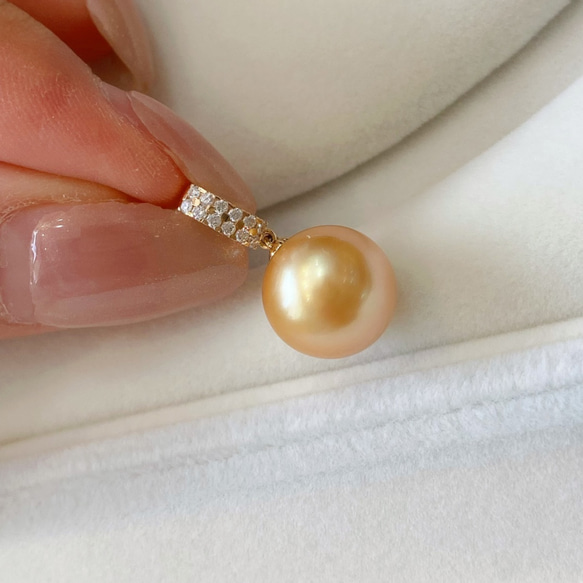 高級】南洋真珠 ダイヤモンド付きペンダントトップk18 ペンダント