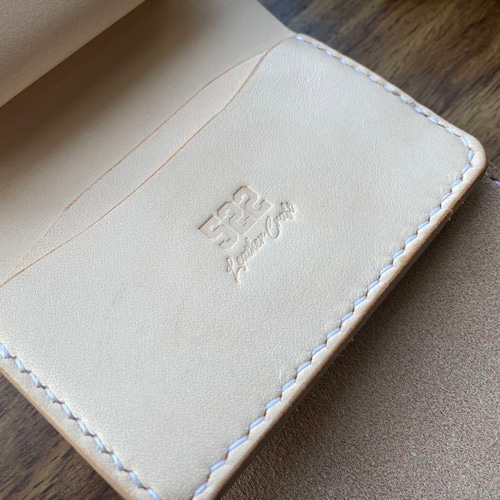 メロン】本革 財布 ハンドメイド 手縫い 三つ折り財布 522レザー