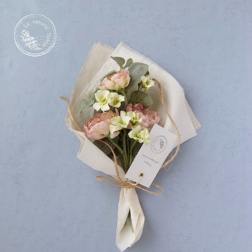 はじめてのアーティフィシャルフラワー【くすみピンク】小さめサイズの