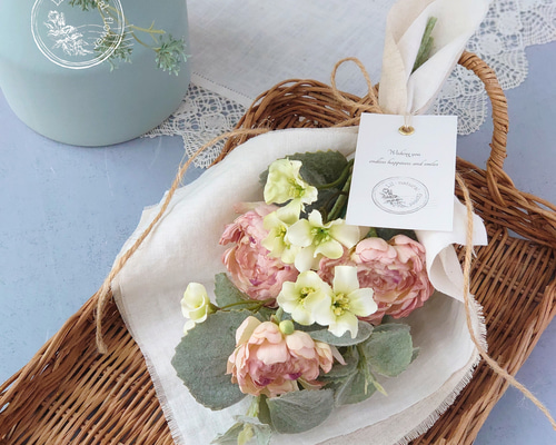 はじめてのアーティフィシャルフラワー【くすみピンク】小さめサイズの