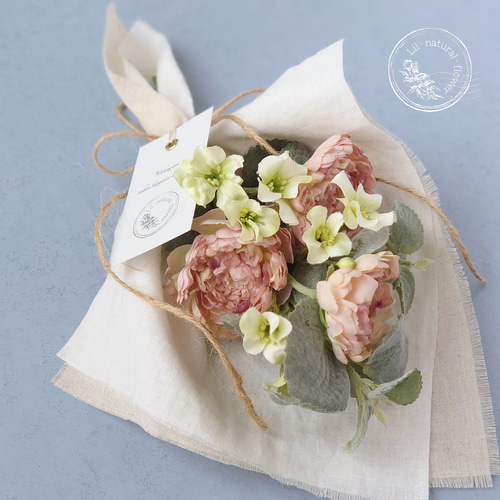 はじめてのアーティフィシャルフラワー【くすみピンク】小さめサイズの