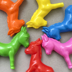 意大利製造彩色塑料玩具2件｜小馬（馬）、驢 第3張的照片