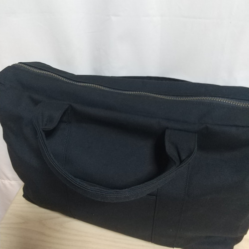 □受注製作／11号帆布【ビジネス風バッグ】ブラック／ビジネス