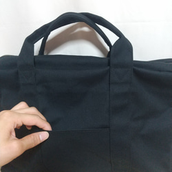 ■受注製作／11号帆布【ビジネス風バッグ】ブラック／ビジネスバッグ／トラベルバッグ 14枚目の画像