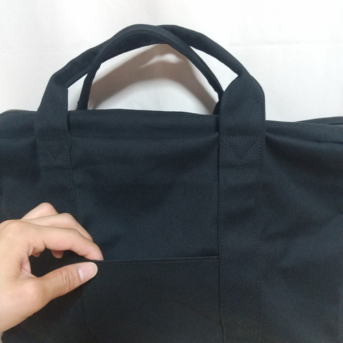 □受注製作／11号帆布【ビジネス風バッグ】ブラック／ビジネス