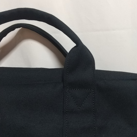 ■受注製作／11号帆布【ビジネス風バッグ】ブラック／ビジネスバッグ／トラベルバッグ 15枚目の画像