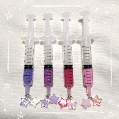 ゆめかわ注射器ピアス♡(身勝手) ピアス（フック・チェーン） 影音