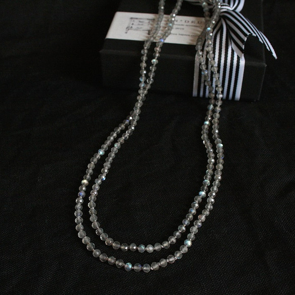 ラブラドライトのロングネックレス｜Labradorite long necklace 4枚目の画像
