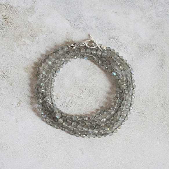 ラブラドライトのロングネックレス｜Labradorite long necklace 2枚目の画像