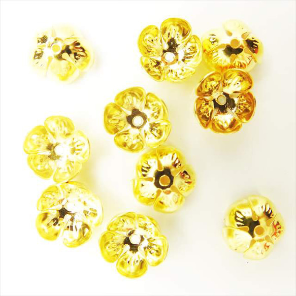 【10件】花墊圈★12mm/金色★5閥珠帽花瓣花座(zaganeflo-12) 第3張的照片
