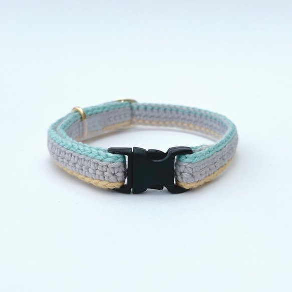 マルチカラー全７色　猫さんにやさしい首輪【かぎ針編み　猫の首輪　猫　首輪　セーフティバックル　軽い　やわらかい】 20枚目の画像