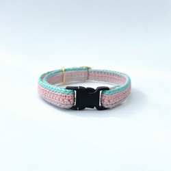 マルチカラー全７色　猫さんにやさしい首輪【かぎ針編み　猫の首輪　猫　首輪　セーフティバックル　軽い　やわらかい】 8枚目の画像