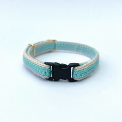 マルチカラー全７色　猫さんにやさしい首輪【かぎ針編み　猫の首輪　猫　首輪　セーフティバックル　軽い　やわらかい】 16枚目の画像