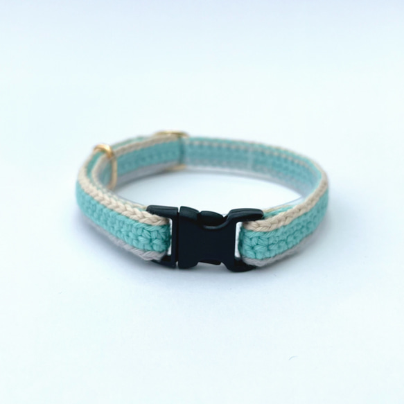 マルチカラー全７色　猫さんにやさしい首輪【かぎ針編み　猫の首輪　猫　首輪　セーフティバックル　軽い　やわらかい】 16枚目の画像