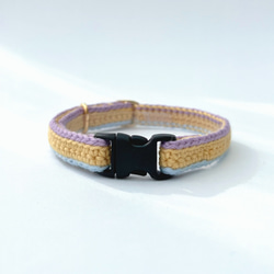 マルチカラー全７色　猫さんにやさしい首輪【かぎ針編み　猫の首輪　猫　首輪　セーフティバックル　軽い　やわらかい】 12枚目の画像