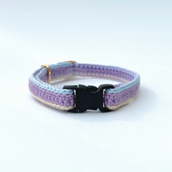 マルチカラー全７色　猫さんにやさしい首輪【かぎ針編み　猫の首輪　猫　首輪　セーフティバックル　軽い　やわらかい】 14枚目の画像