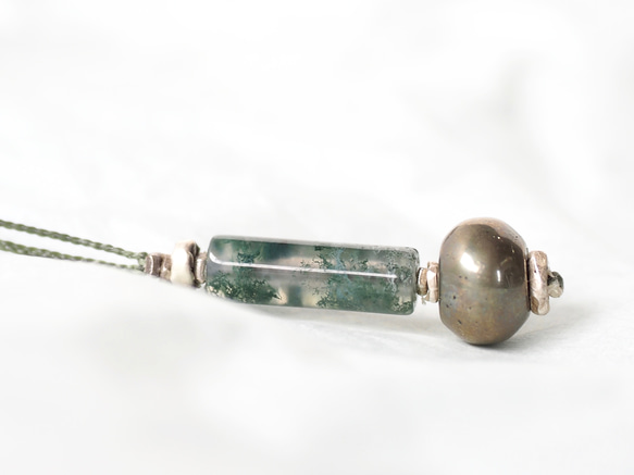 -Moss agate・Pylite- pendant 3枚目の画像