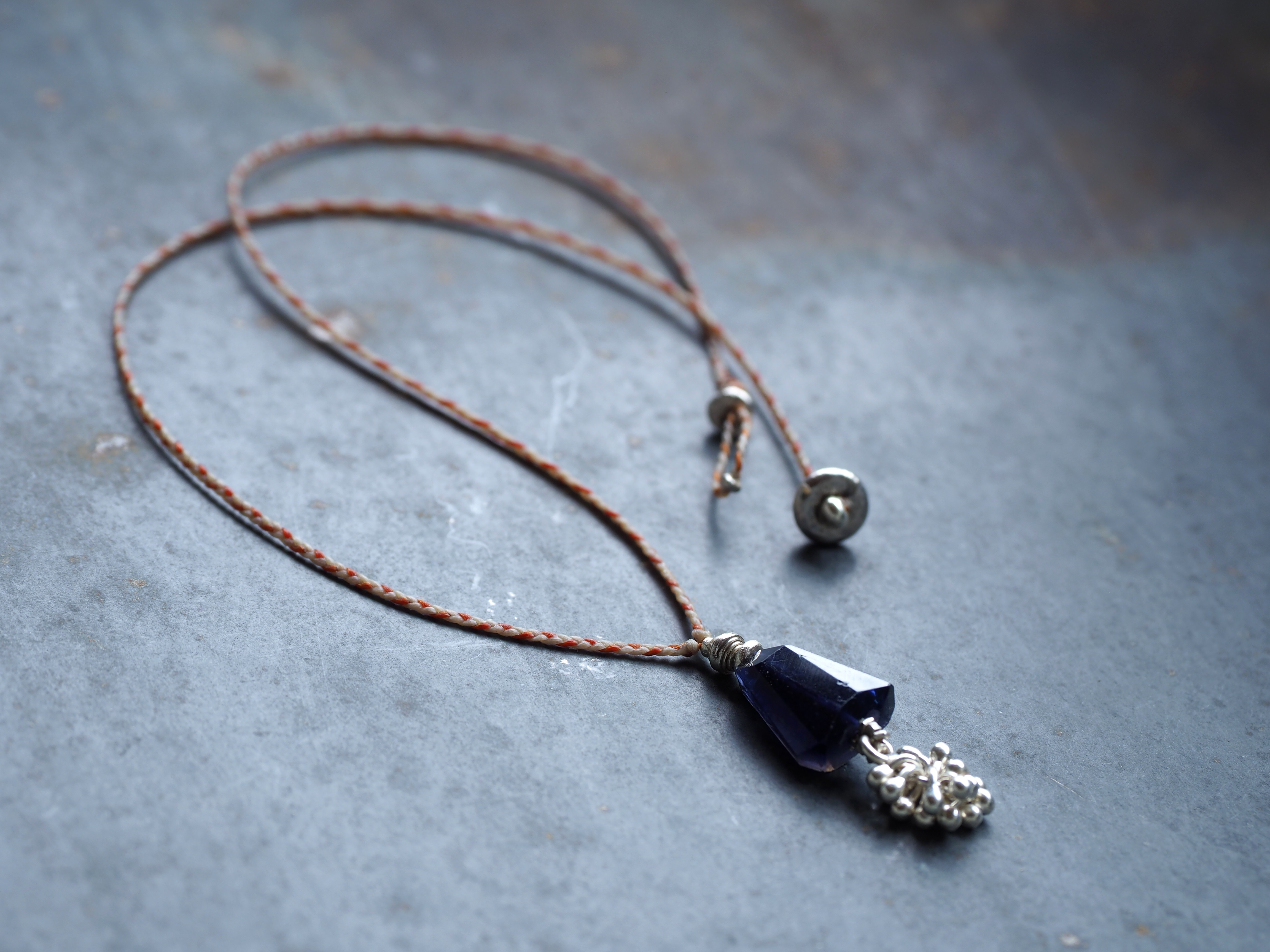-Iolite- wax code pendant