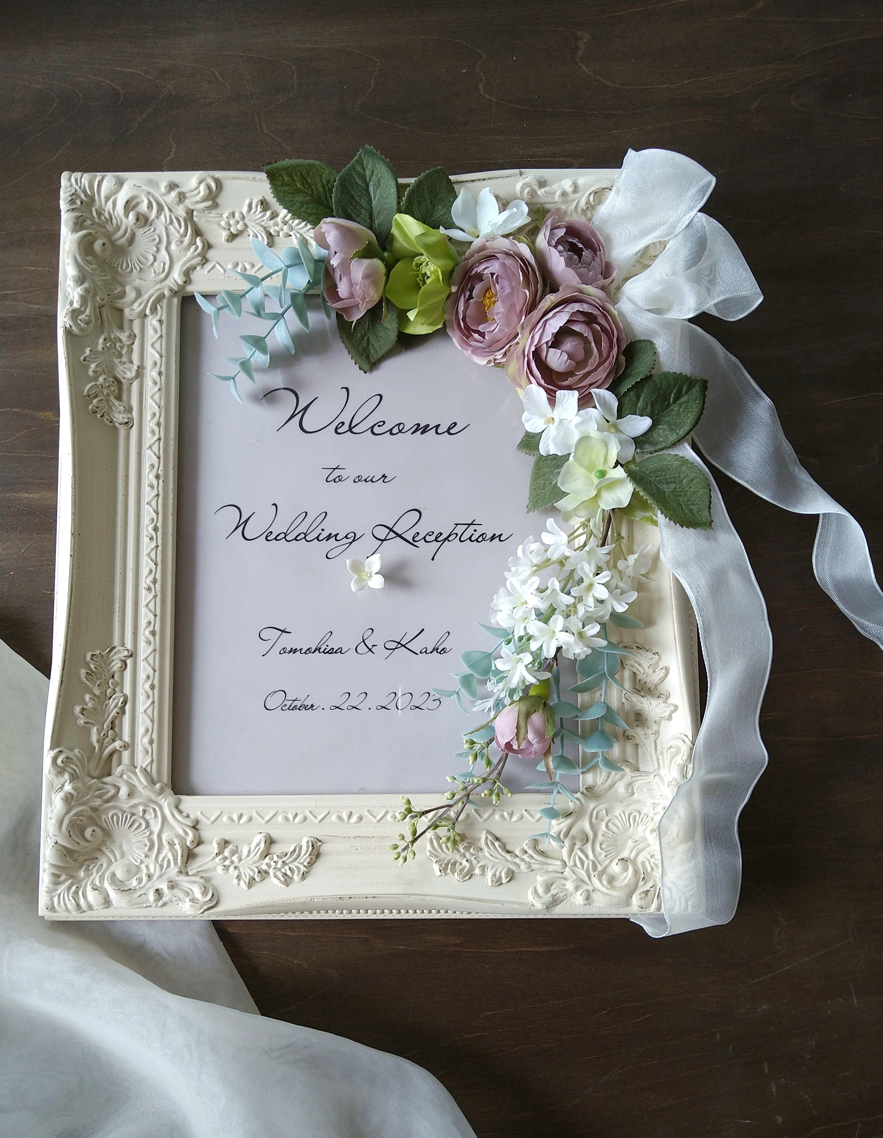 【薔薇雑貨】ローズハートウェルカムボード