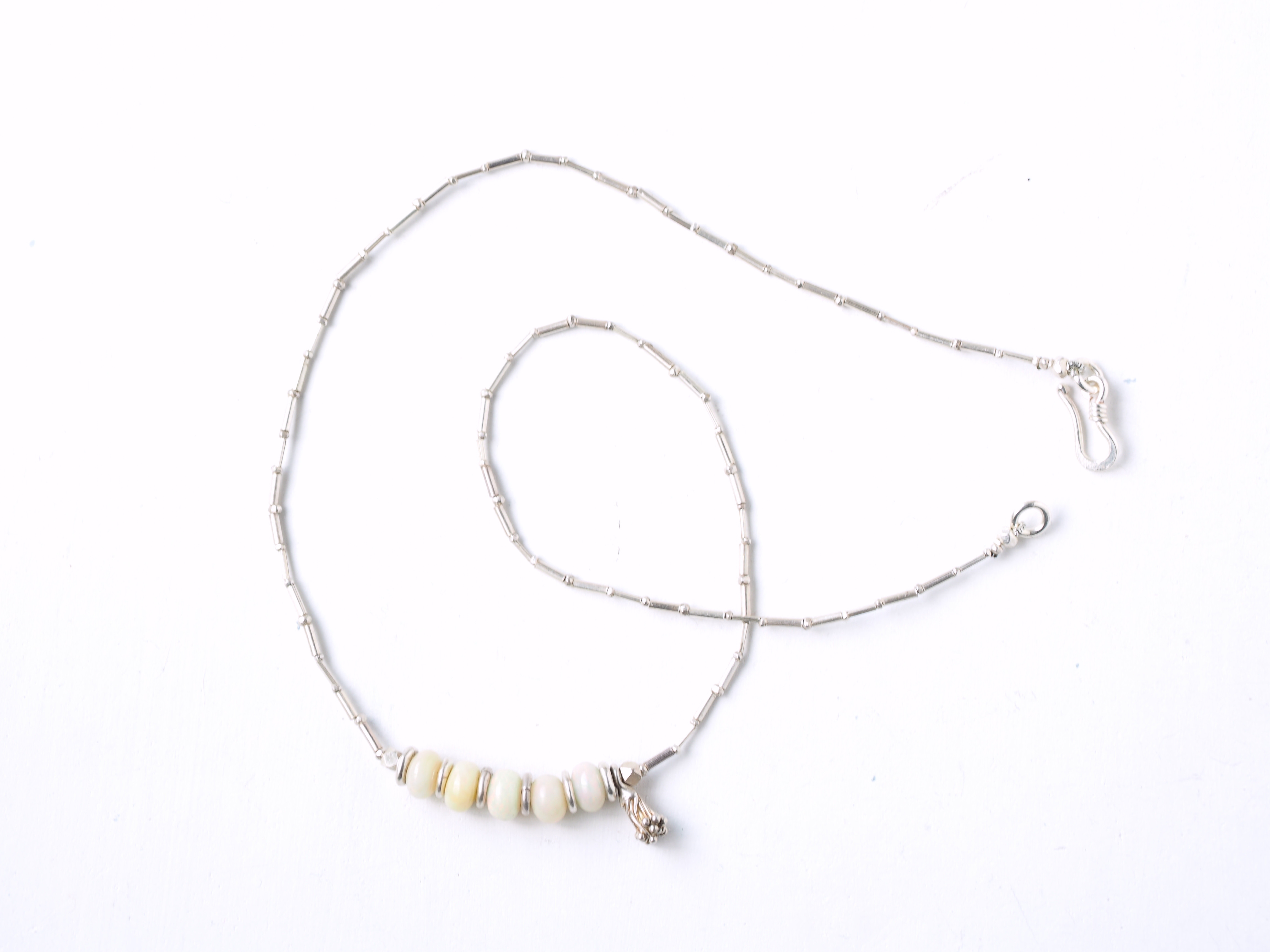 -Opal- silver necklace
