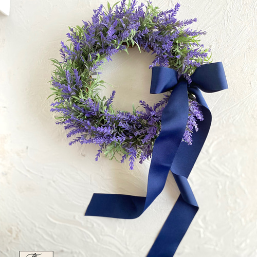 ラベンダーとローズマリーのリース 爽やか ナチュラル アーティ
