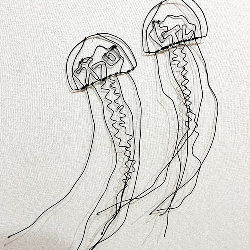 オフロなクラゲ くらげ クラゲ 海月 ワイヤーアート 壁掛け 平面