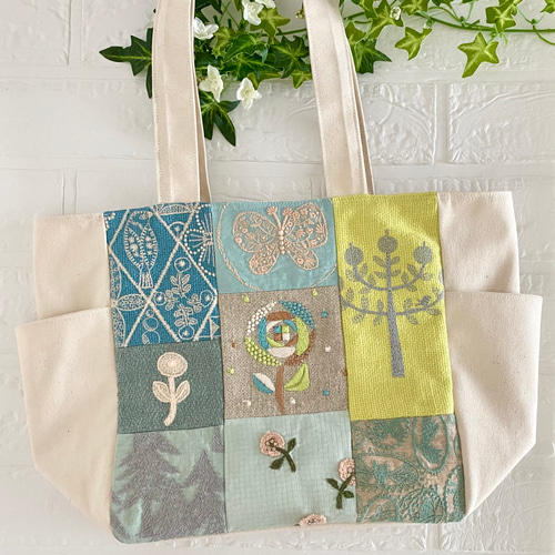 ミナペルホネン Mサイズ 肩がけ ポケットトートバッグ トートバッグ