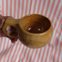 滲みのある栃の古木で作った一木彫りコーヒーカップ 8枚目の画像