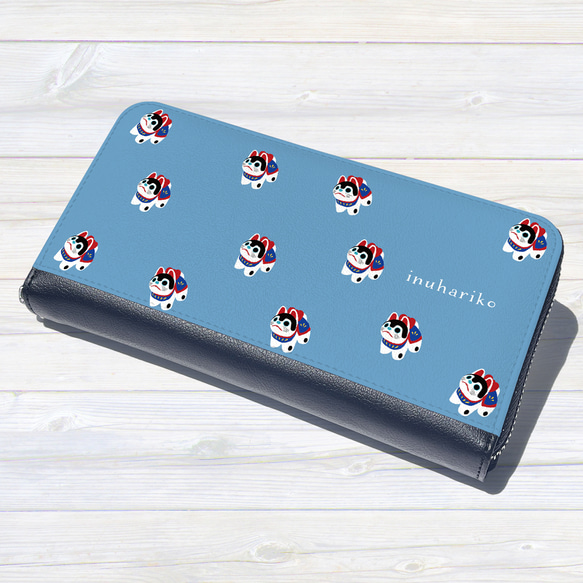 ☆長財布 オリジナルオーダー財布【 犬張子いっぱい】名入れもできます