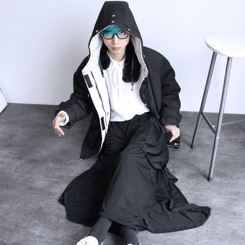 enchainement mignon Unaca スリットワイドパンツ スリット入りワイドパンツ（黒）