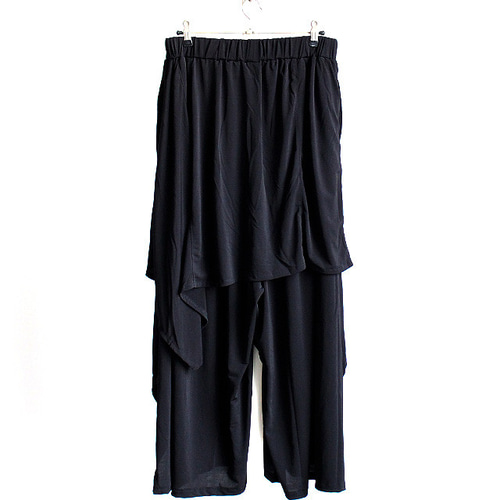 アシメスカート付きサイドスリットワイドパンツ キュロット