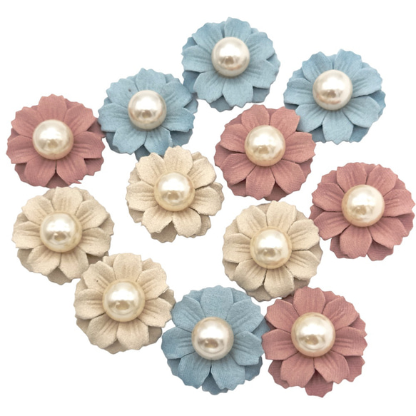 402◇未使用◇花咲くアクセサリー3点セット デコパーツ 花 フラワー 2個入り 全3色 アクセサリー 子供 キッズ
