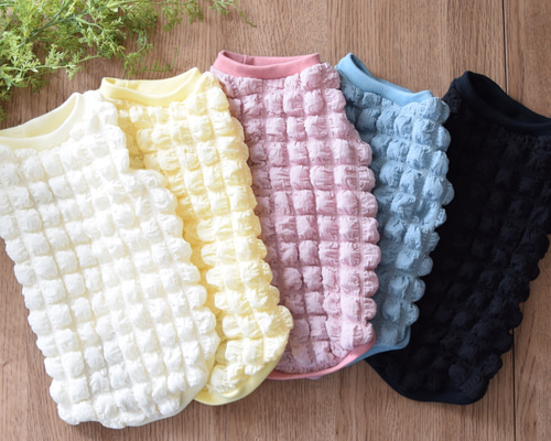 ハンドメイド犬服【暖か！ポコポコベロアニットタンクトップ】 ペット服 ハンドメイド犬服【暖か！ポコポコベロアニットタンクトップ】 ペット