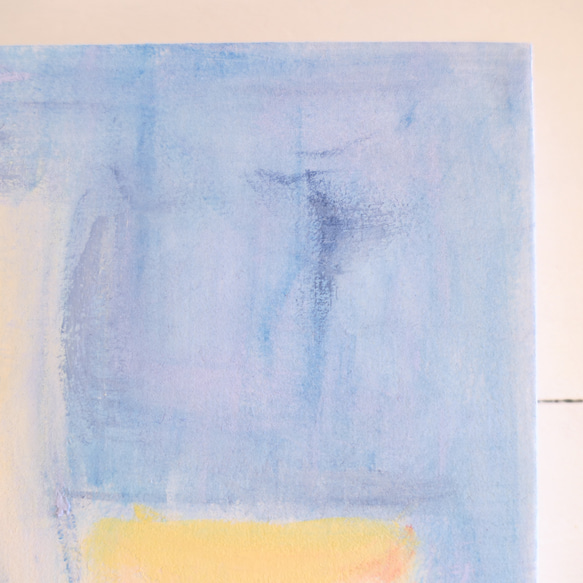 ブルーの抽象画・ミクストメディア「ki o ku  ⅱ」 インテリアアートパネル・淡色インテリアアクセサリー /送料無料 6枚目の画像