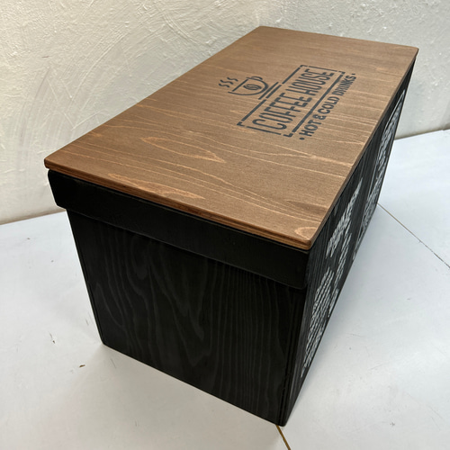 ウッドボックス ウッド BLACK×WALNUT CAFE 収納箱 新品 その他