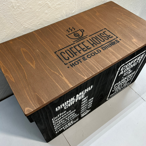 ウッドボックス ウッド BLACK×WALNUT CAFE 収納箱 新品 その他