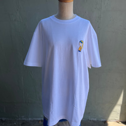 【巨匠動物園】青いハチマキの子・ワンポイント刺繍Tシャツ 4枚目の画像