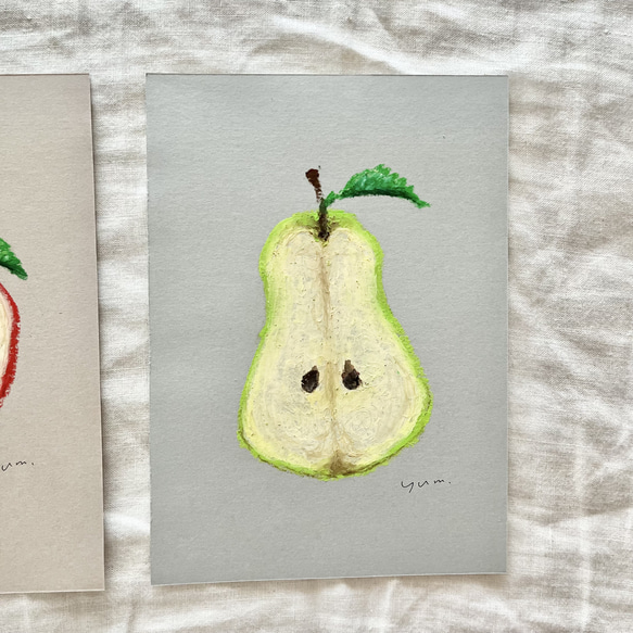 原画　「りんご」「洋梨」 3枚目の画像