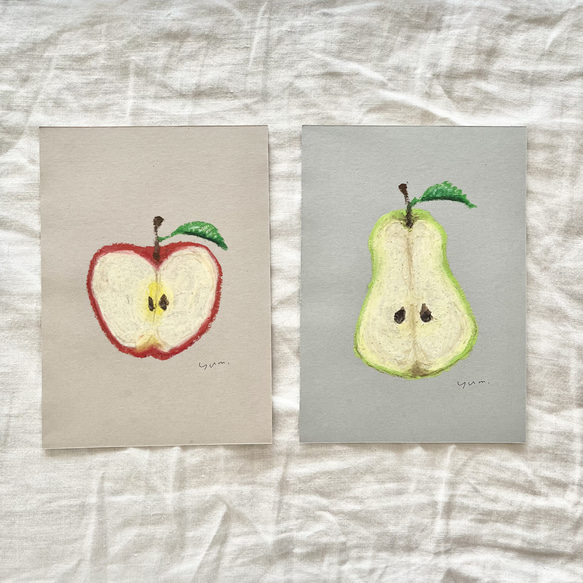 りんごの絵【原画】 アート作品