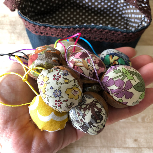 リバティハギレくるみ殻ピンクッション セット⑦ その他インテリア雑貨