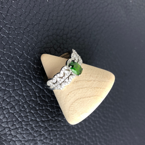 グリーン アーゲット ハンドメイド シルバーリング