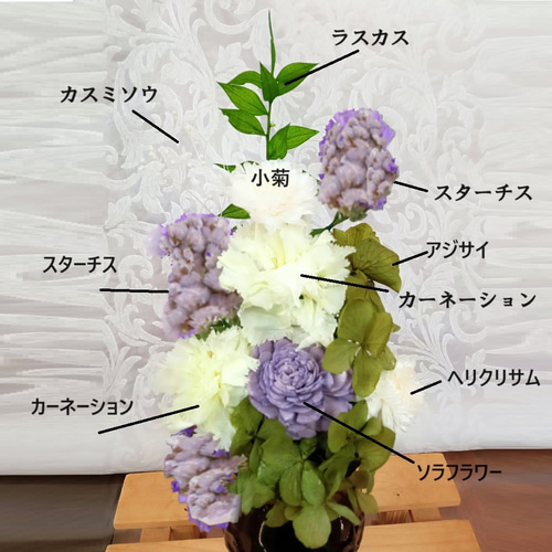プリザーブド仏花 仏花 喪中見舞い お供えプリザーブドフラワー お供え