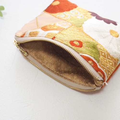 西陣織】小さめ着物帯リメイクポーチ136（一点物/伝統工芸/京都西陣