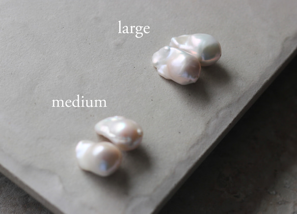 oyster pearl 14kgf・K18ピアス/イヤリング｜大粒バロック｜オイスターパール｜アレルギー対応 6枚目の画像
