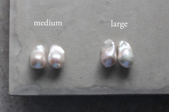 oyster pearl 14kgf・K18ピアス/イヤリング｜大粒バロック｜オイスターパール｜アレルギー対応 5枚目の画像