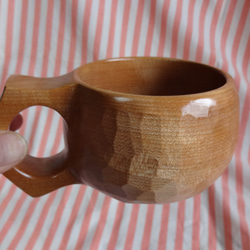 赤樫の一木彫りコーヒーカップ　. 12枚目の画像