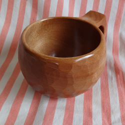 赤樫の一木彫りコーヒーカップ　. 6枚目の画像